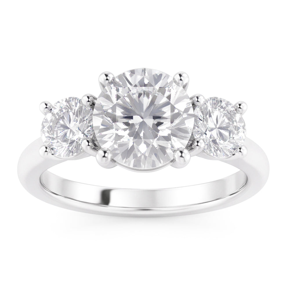 1.60 Ct Genuine Natural Earth Mined Diamond ( Not Lab Grown ) Three Stone Wedding Ring 14K White Gold