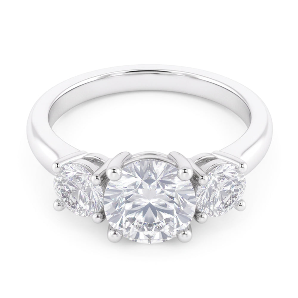 1.60 Ct Genuine Natural Earth Mined Diamond ( Not Lab Grown ) Three Stone Wedding Ring 14K White Gold