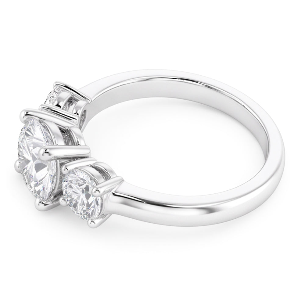 1.60 Ct Genuine Natural Earth Mined Diamond ( Not Lab Grown ) Three Stone Wedding Ring 14K White Gold