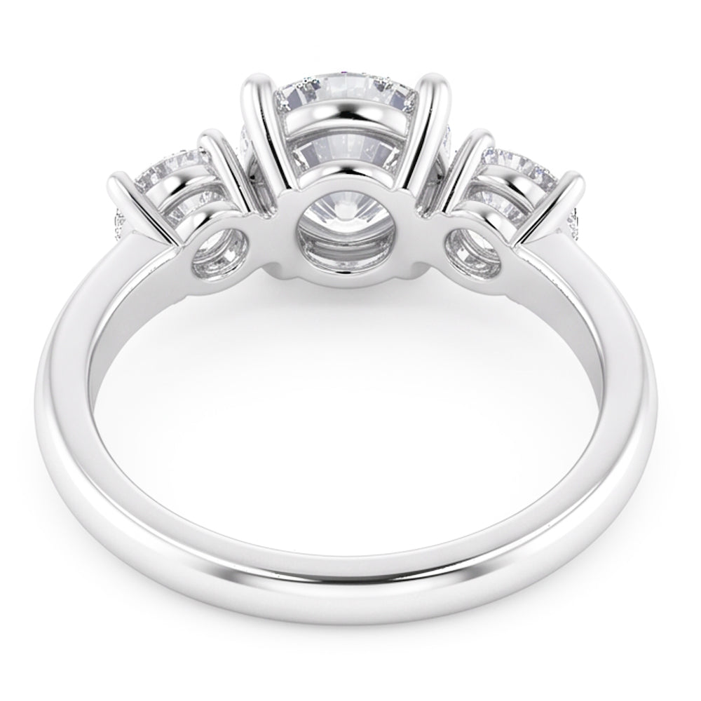 1.60 Ct Genuine Natural Earth Mined Diamond ( Not Lab Grown ) Three Stone Wedding Ring 14K White Gold