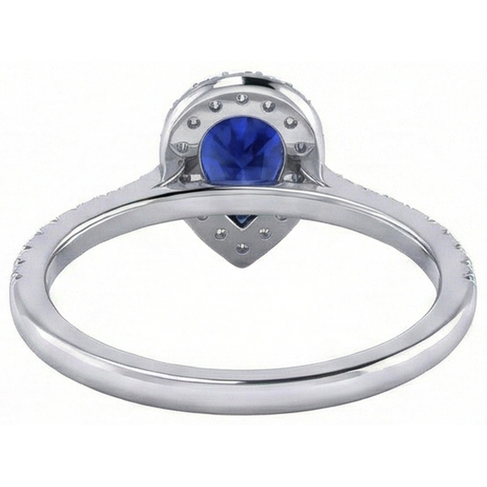 natural round sapphire 1.60ct ring profile view