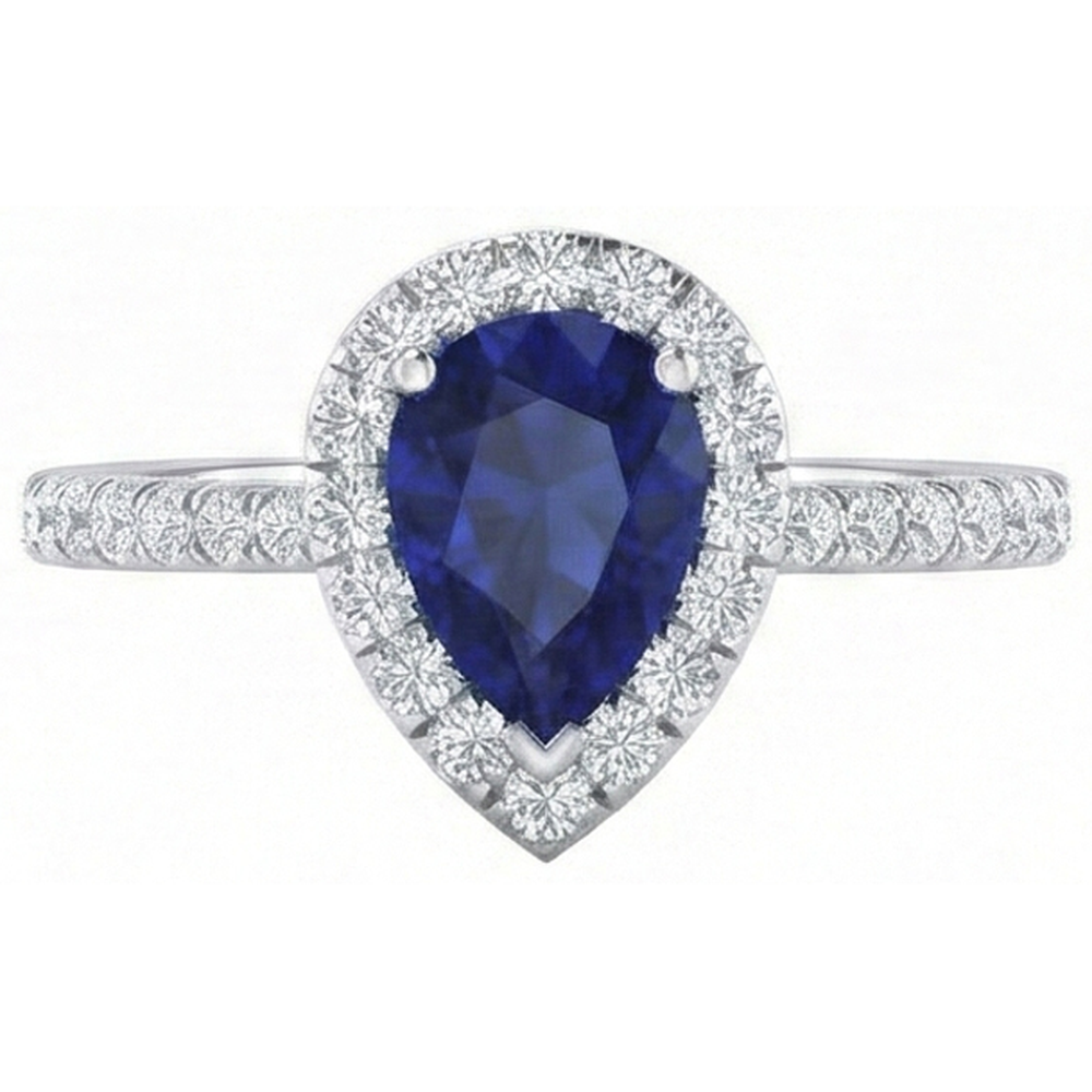 natural round sapphire 1.60ct ring close up detail