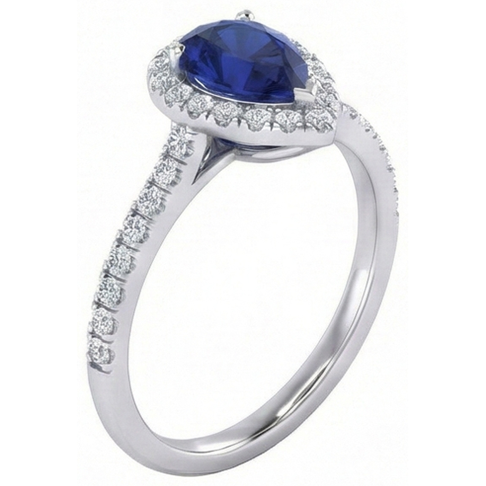 natural round sapphire 1.60ct ring side angle