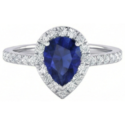 Natural Sapphire Ring 1.60ct - White Gold 14K