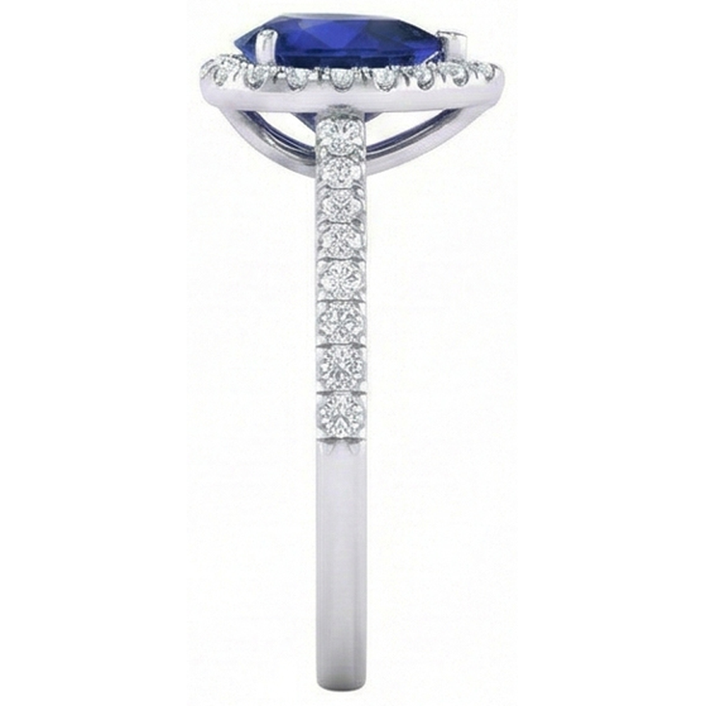 natural round sapphire 1.60ct ring top view