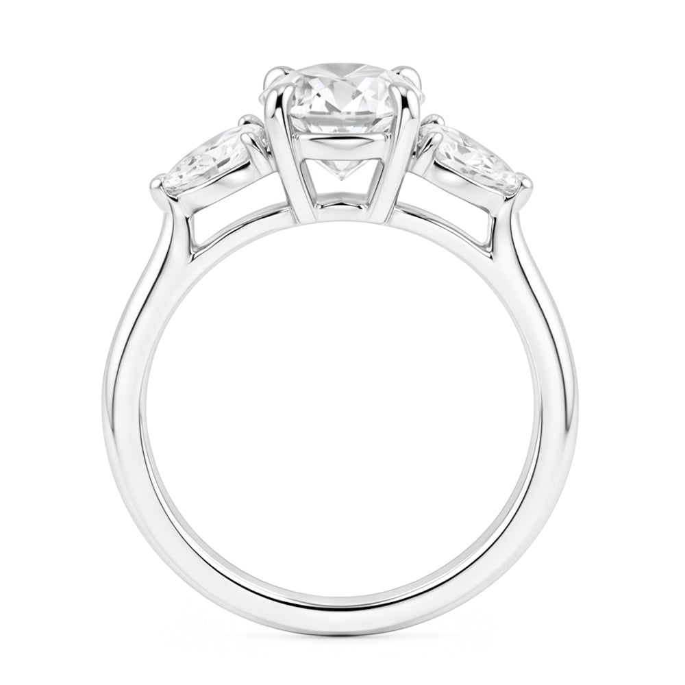 1.61 Ct. Oval Center Genuine Natural Earth Mined Diamond ( Not Lab Grown )  Women Ring 3 Stone Jewelry White Gold New