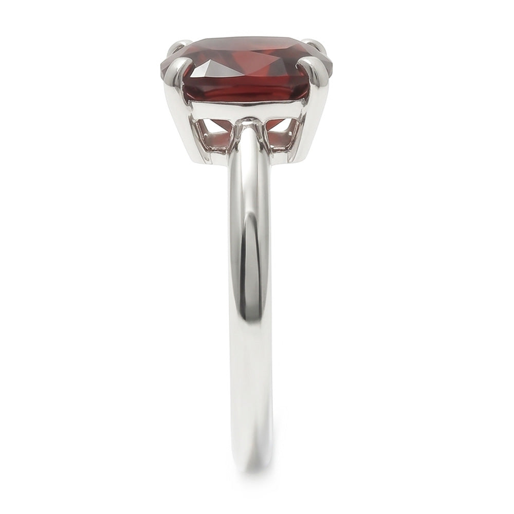 1.65 Ct Radiant Cut Red Sapphire Ring 14K White Gold