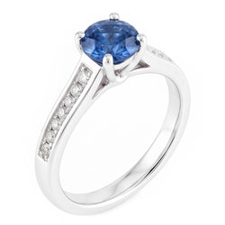 1.65 Ct Round Blue Natural Earth Mined Diamond ( Not Lab Grown )  Engagement Ring Gemstone