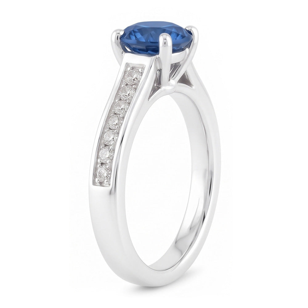 1.65 Ct Round Blue Natural Earth Mined Diamond ( Not Lab Grown )  Engagement Ring Gemstone