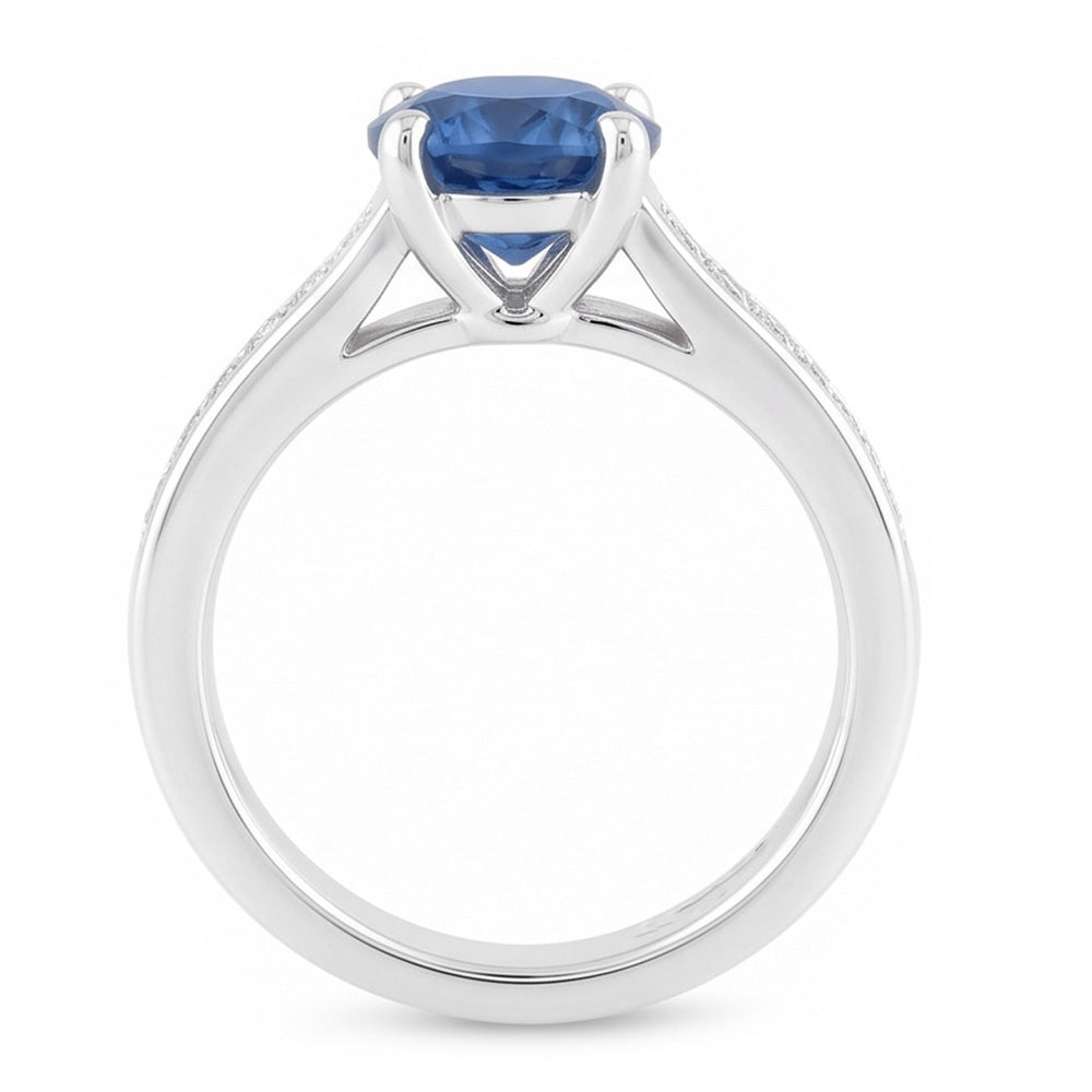 1.65 Ct Round Blue Natural Earth Mined Diamond ( Not Lab Grown )  Engagement Ring Gemstone