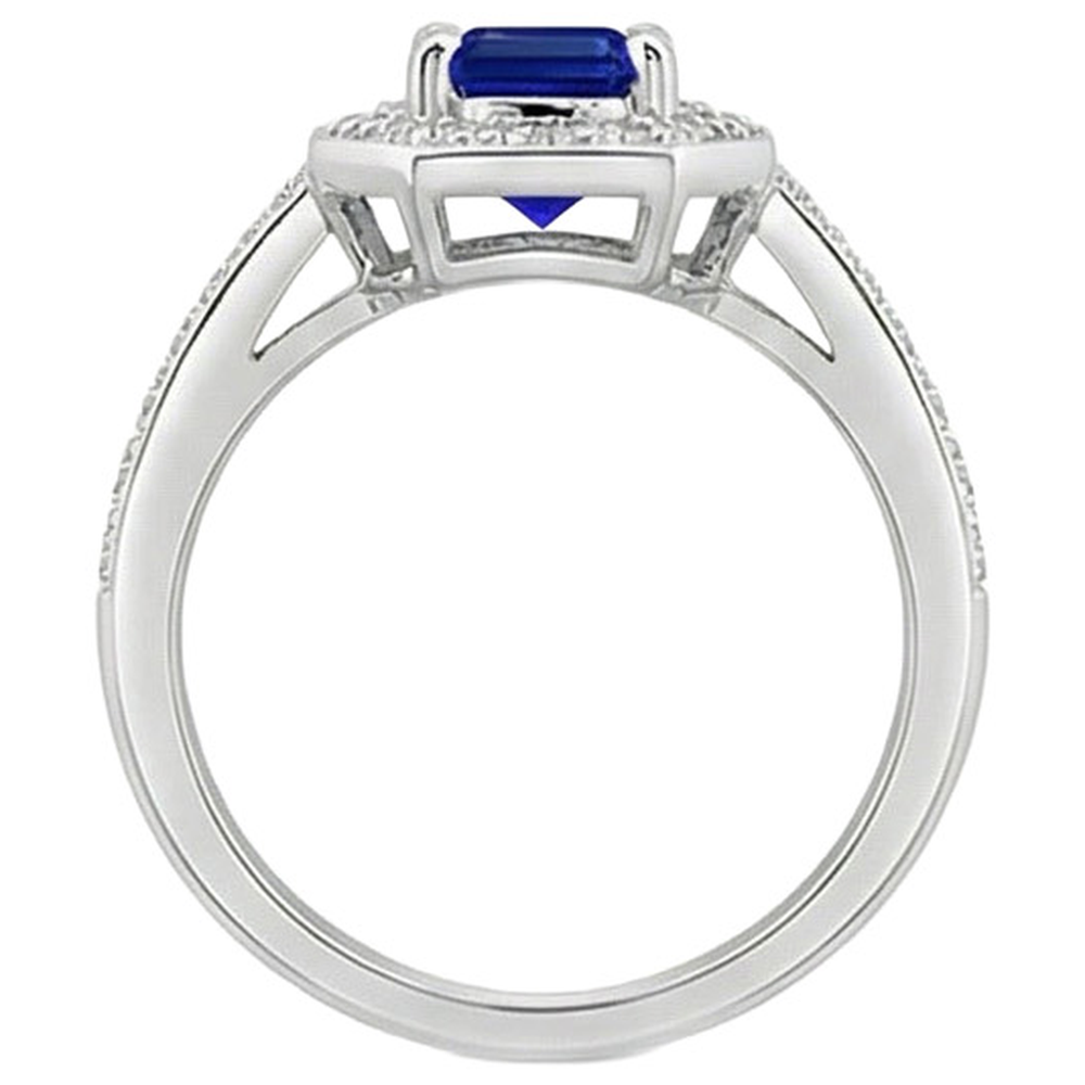 natural emerald sapphire 1.70ct ring profile view