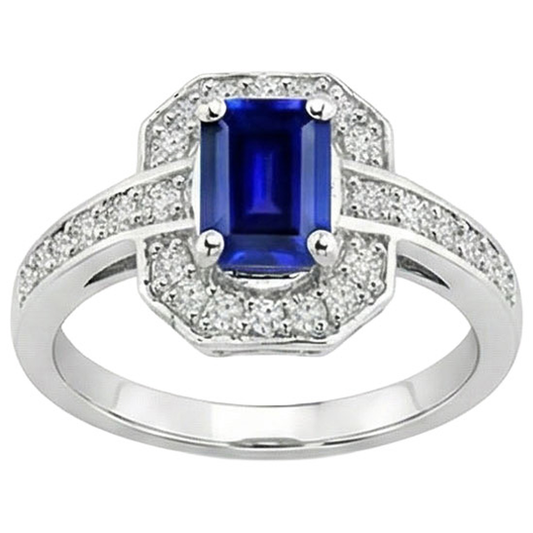 natural emerald sapphire 1.70ct ring front view