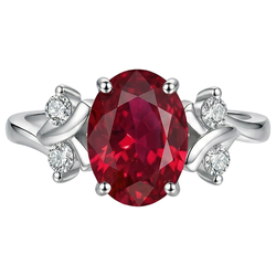 1.70 Carats Red Ruby With Natural Earth Mined Diamond ( Not Lab Grown ) s Ring Fancy Jewelry 14K Prong Set