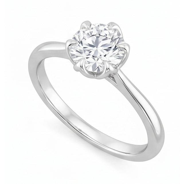 1.70 Ct Solitaire Sparkling Real Round Cut Natural Earth Mined Diamond ( Not Lab Grown ) Wedding Ring White Gold
