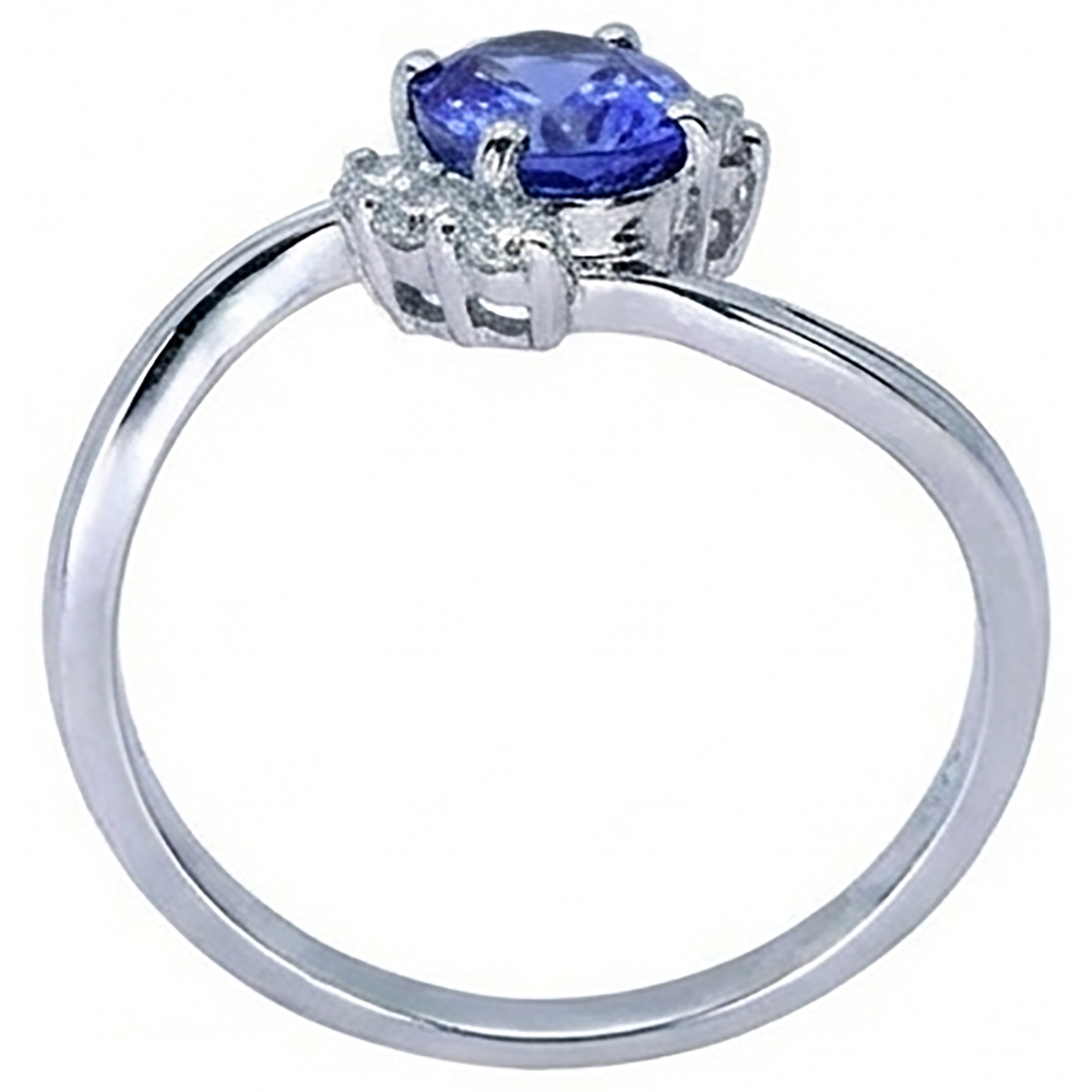 1.75 Carat Oval Tanzanite & Round Natural Earth Mined Diamond ( Not Lab Grown ) s Ring Gemstone Jewelry