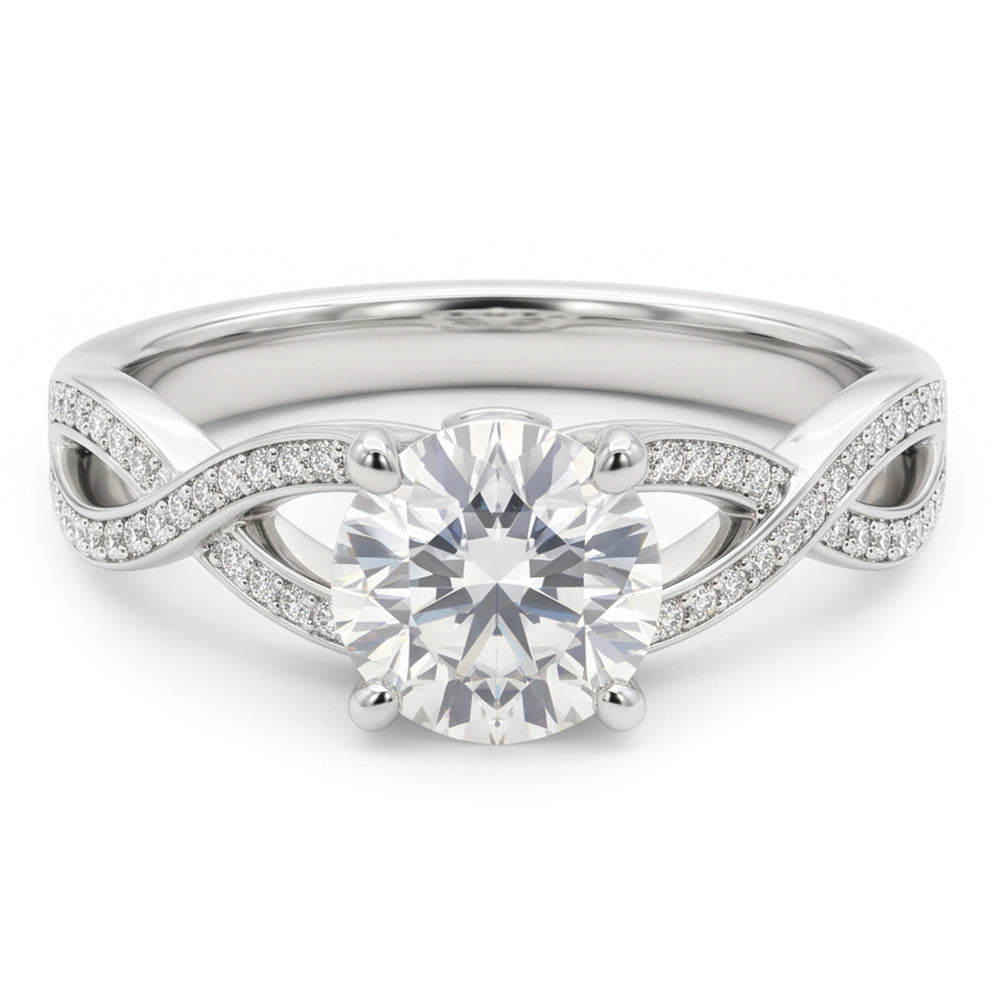 1.75 Carats Natural Earth Mined Diamond ( Not Lab Grown ) Anniversary Ring 14K White Gold