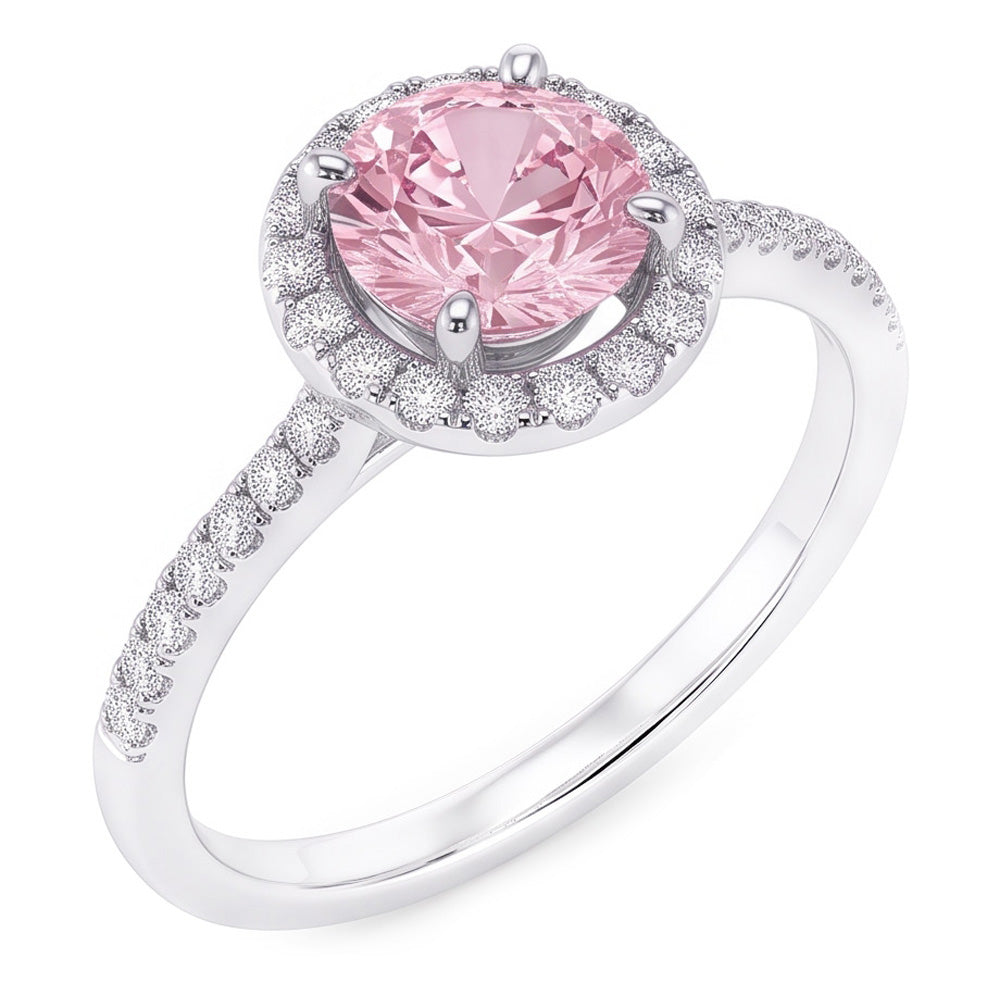 1.75 Carats Pink Sapphire & Natural Earth Mined Diamond ( Not Lab Grown )  Gemstone Engagement Ring