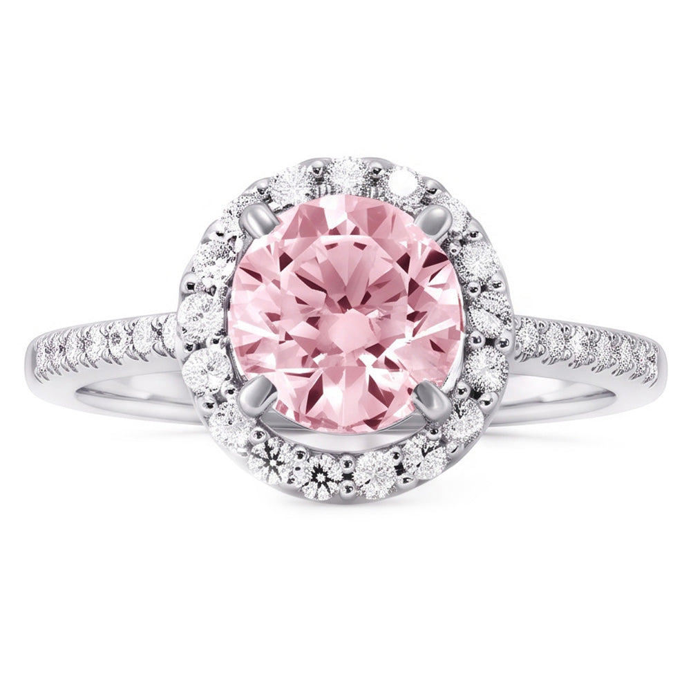 1.75 Carats Pink Sapphire & Natural Earth Mined Diamond ( Not Lab Grown )  Gemstone Engagement Ring