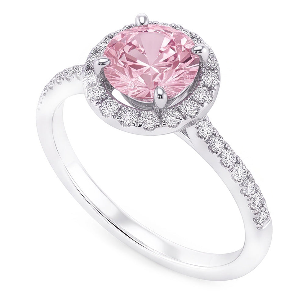 1.75 Carats Pink Sapphire & Natural Earth Mined Diamond ( Not Lab Grown )  Gemstone Engagement Ring