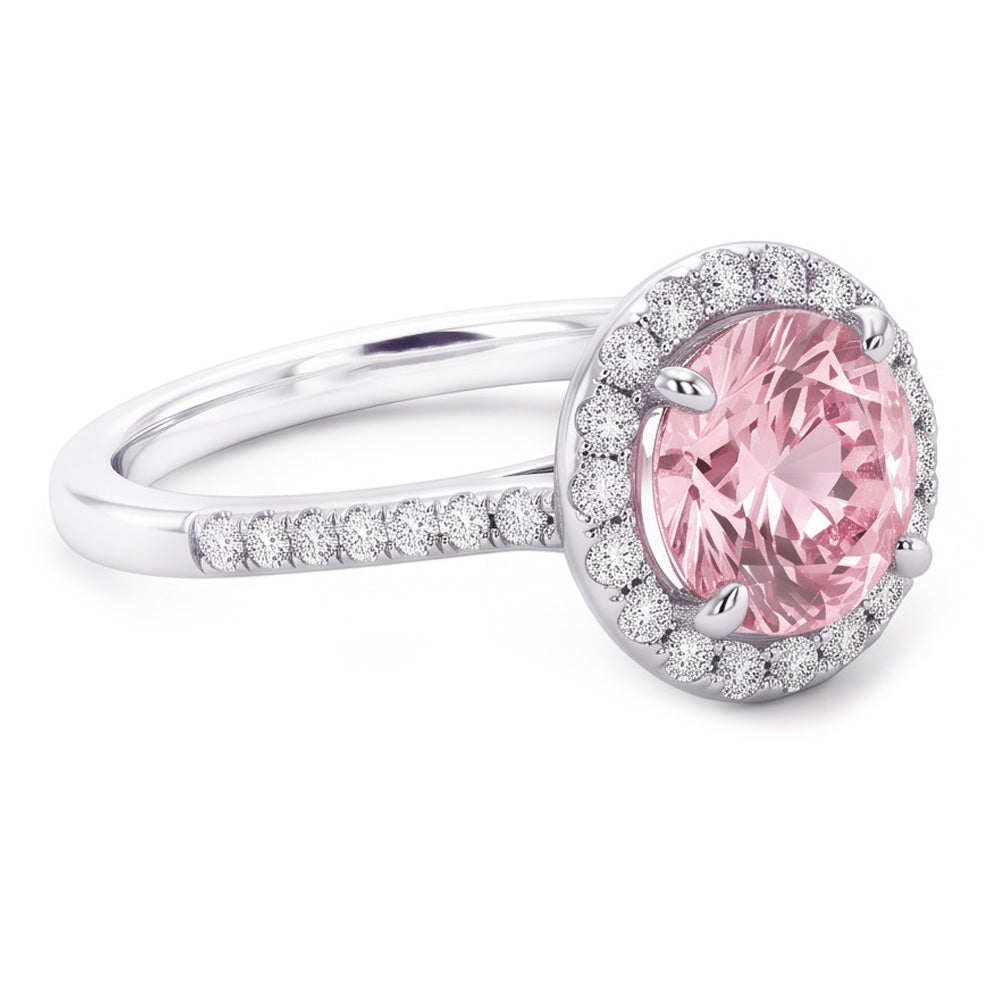 1.75 Carats Pink Sapphire & Natural Earth Mined Diamond ( Not Lab Grown )  Gemstone Engagement Ring