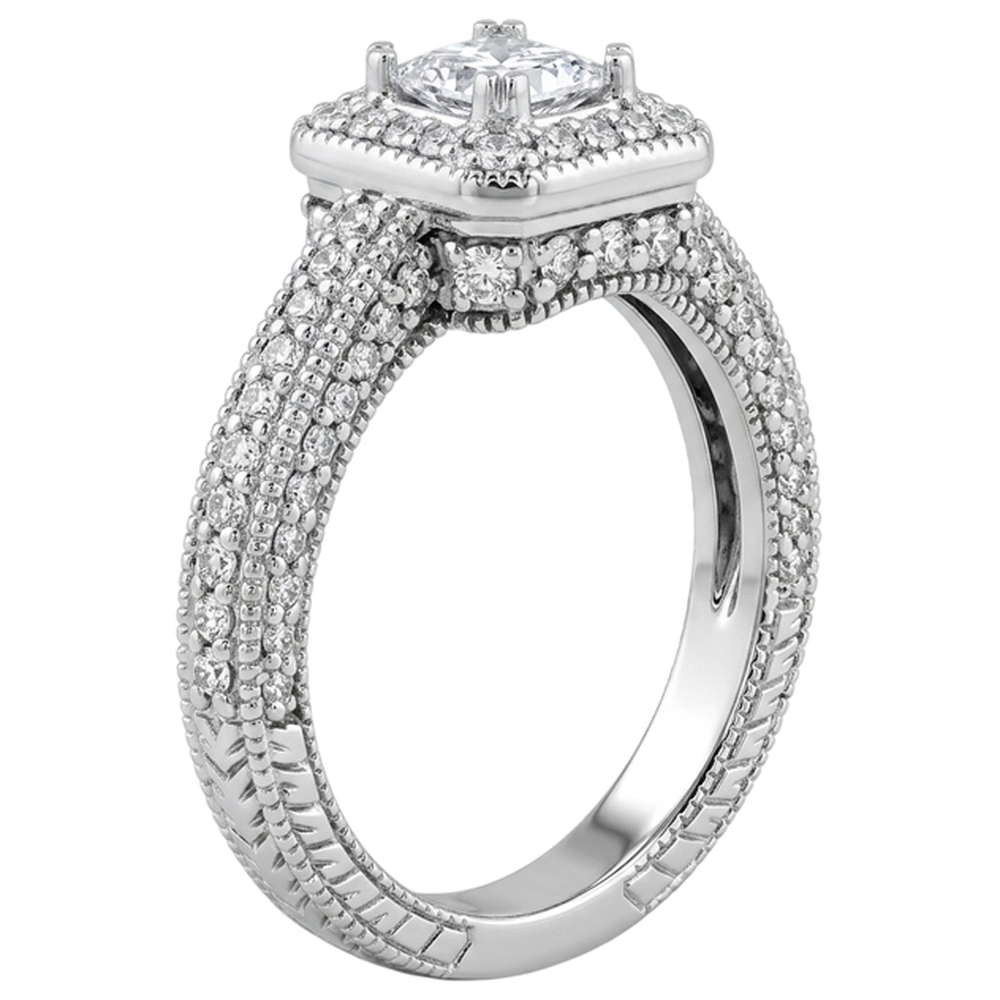 1.75 Carats Real Natural Earth Mined Diamond ( Not Lab Grown ) Engagement Ring Pave Setting Milgrain Jewelry New