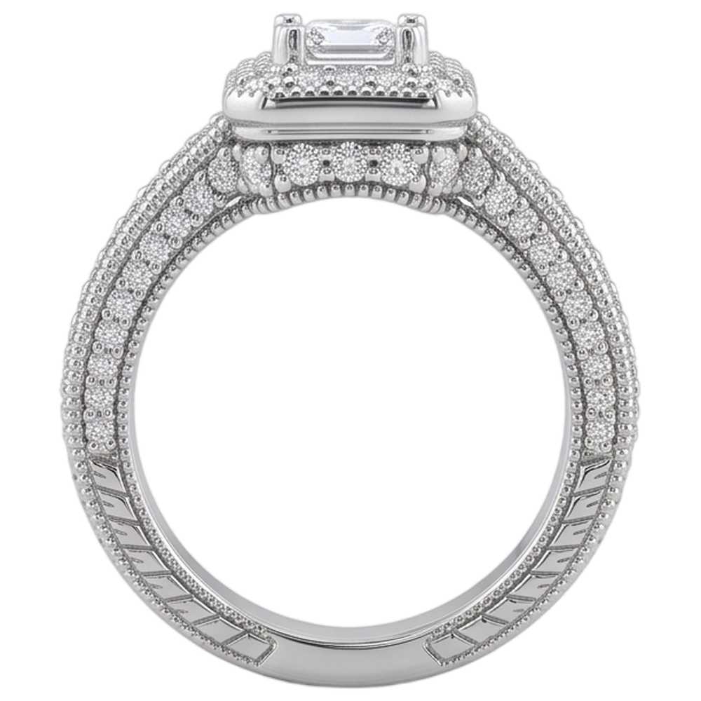 1.75 Carats Real Natural Earth Mined Diamond ( Not Lab Grown ) Engagement Ring Pave Setting Milgrain Jewelry New