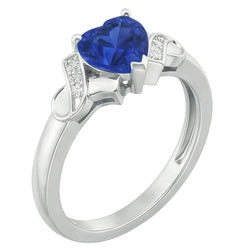 Natural Sapphire Ring 1.80ct - White Gold 14K