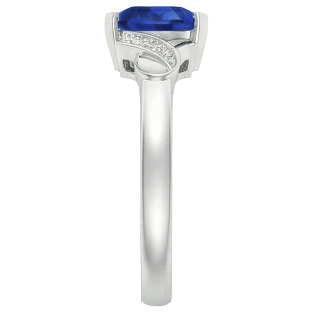 natural round sapphire 1.80ct ring top view