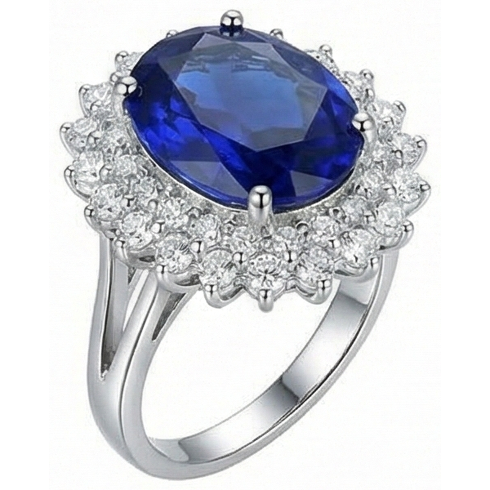 natural round tanzanite 1.85ct ring side angle