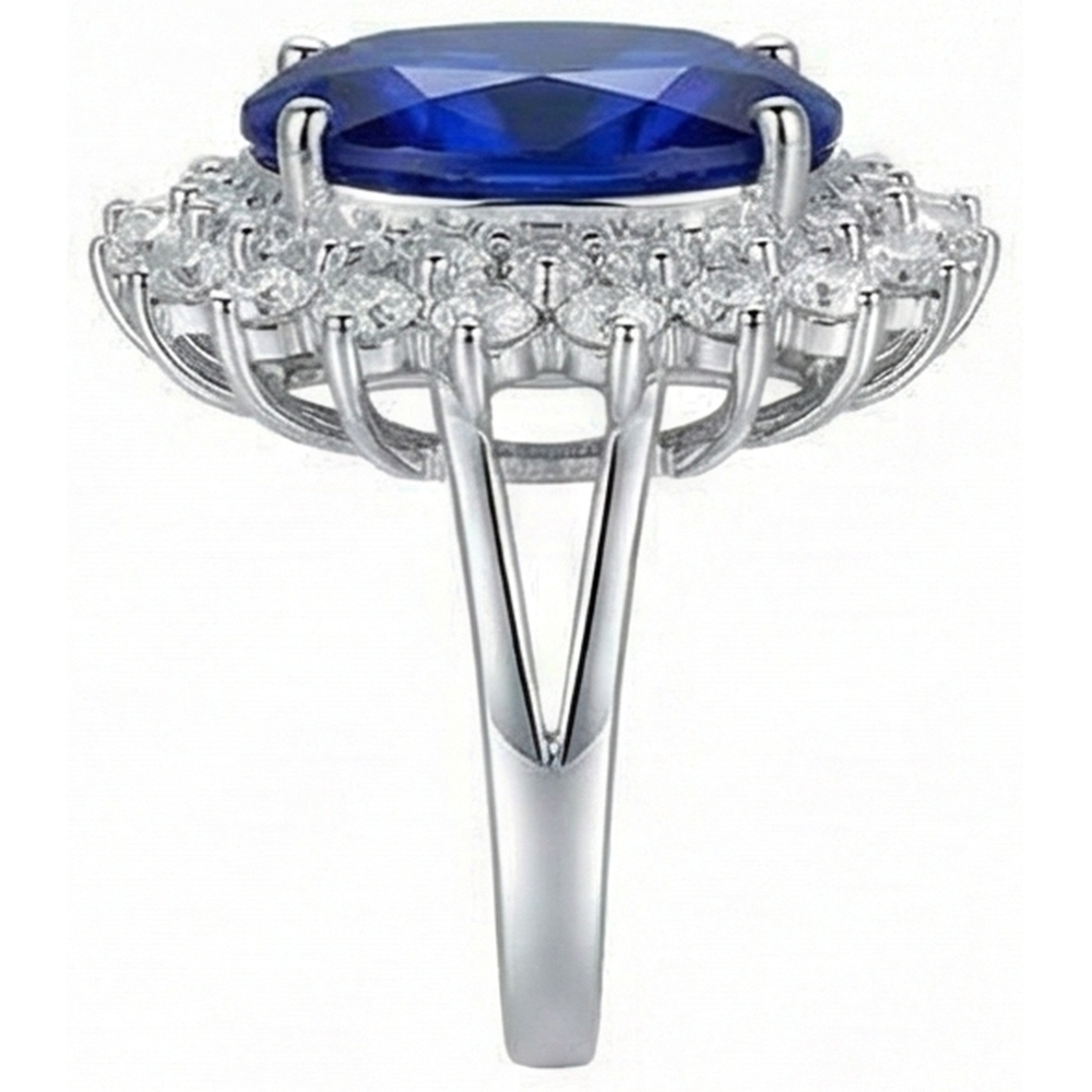 natural round tanzanite 1.85ct ring top view