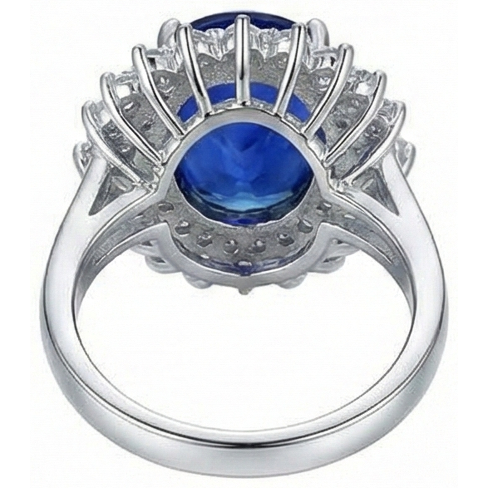 natural round tanzanite 1.85ct ring on white background