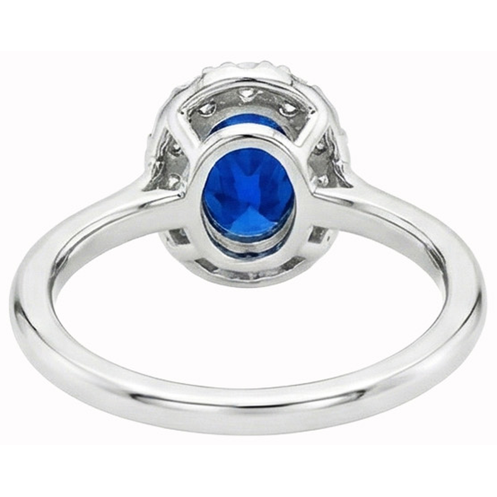 1.85 Ct Oval Round Cut Sri Lanka Sapphire Natural Earth Mined Diamond ( Not Lab Grown )  Ring