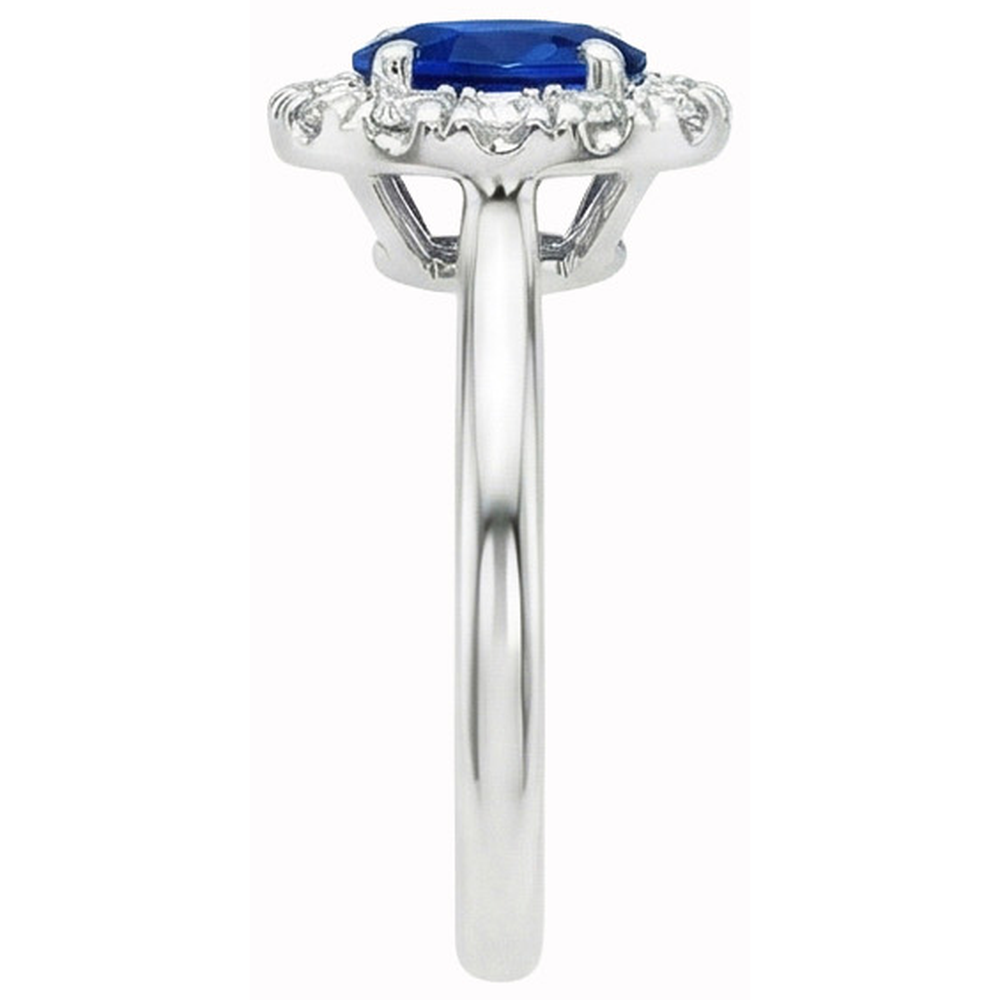 1.85 Ct Oval Round Cut Sri Lanka Sapphire Natural Earth Mined Diamond ( Not Lab Grown )  Ring