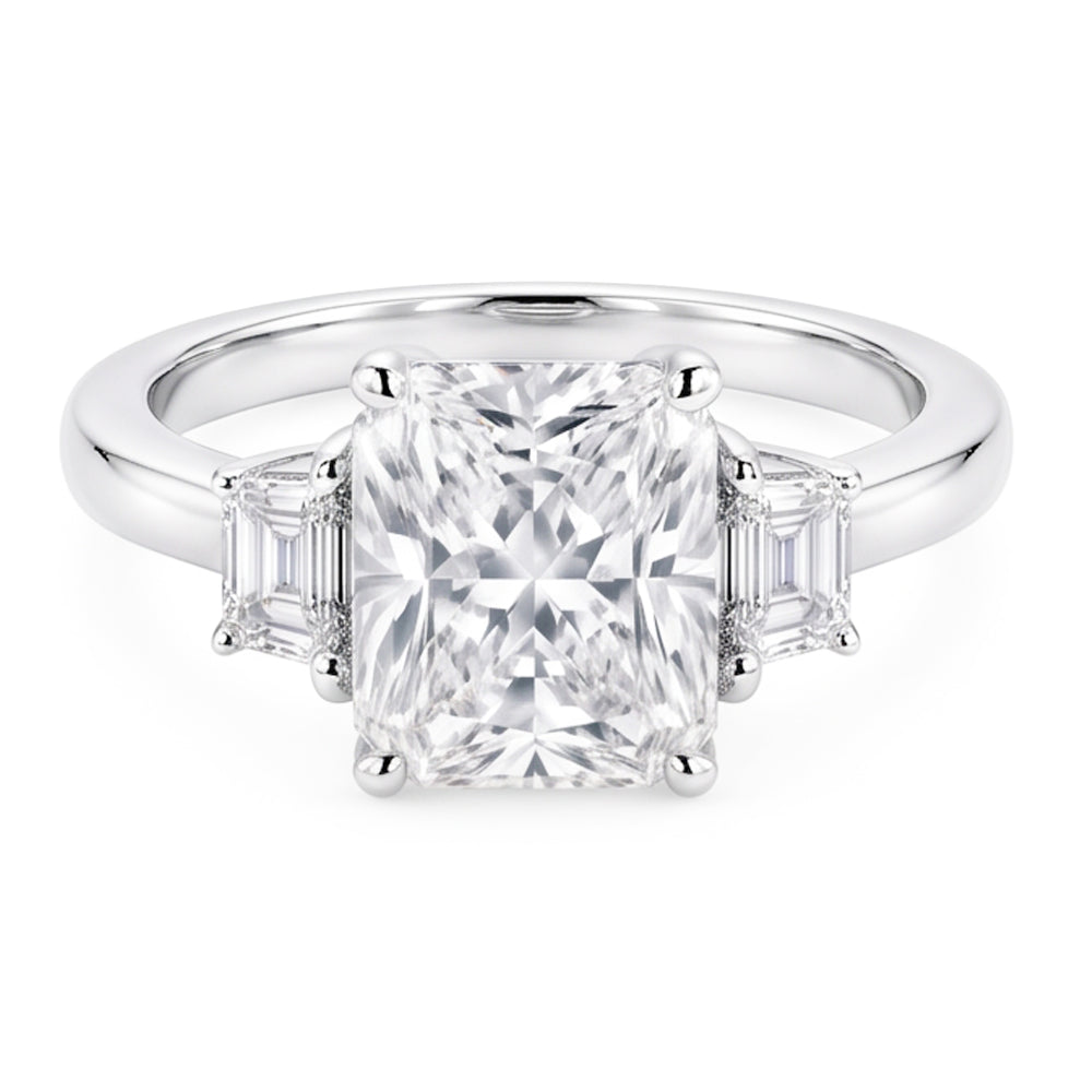 1.91 Carat Real Cushion Natural Earth Mined Diamond ( Not Lab Grown )  Three 3 Stone Ring Gold New