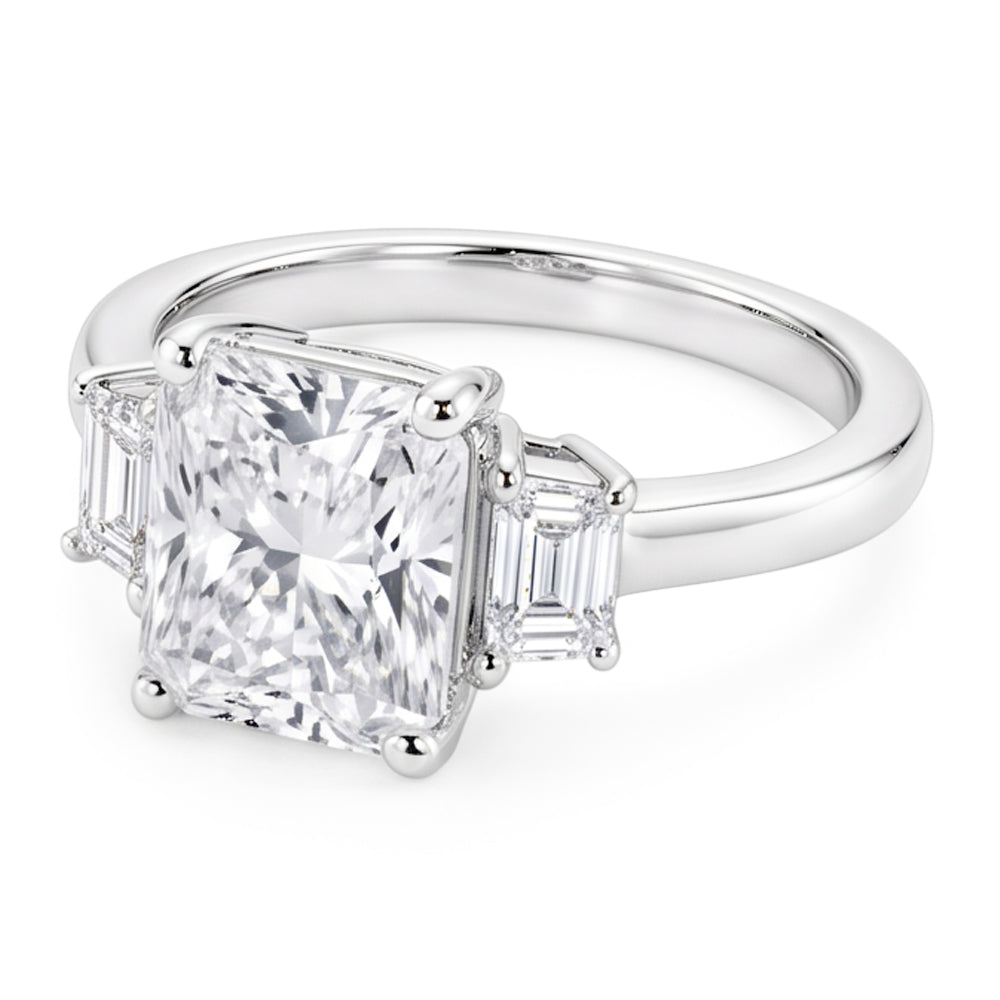 1.91 Carat Real Cushion Natural Earth Mined Diamond ( Not Lab Grown )  Three 3 Stone Ring Gold New