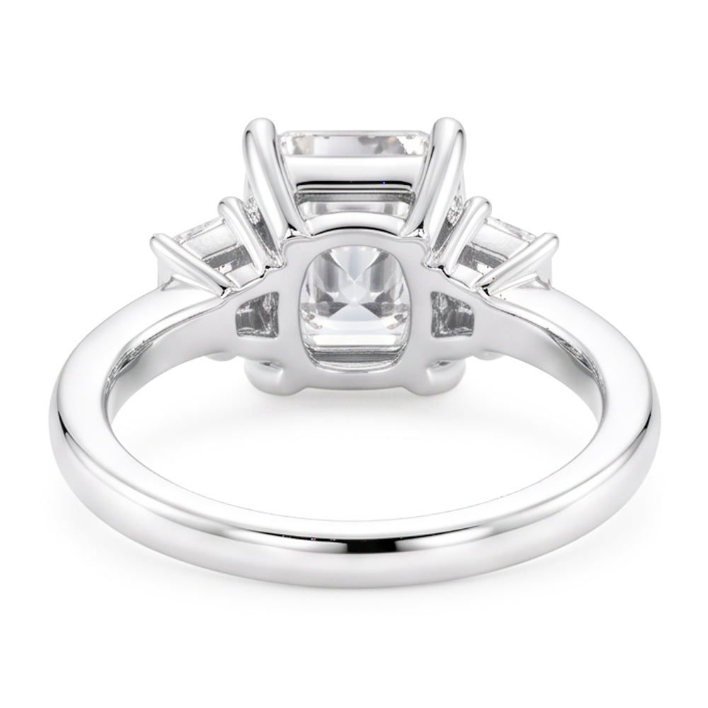 1.91 Carat Real Cushion Natural Earth Mined Diamond ( Not Lab Grown )  Three 3 Stone Ring Gold New