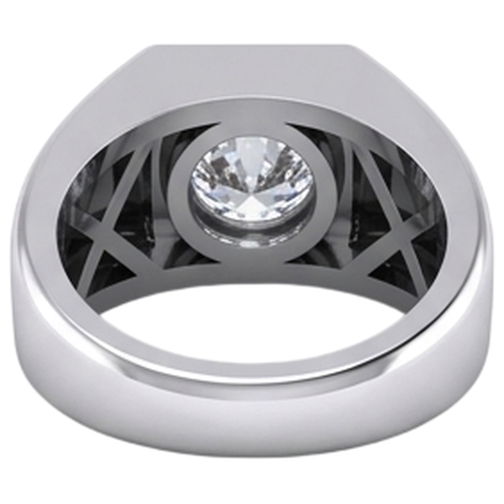 1 Carat F VS1 Natural Earth Mined Diamond ( Not Lab Grown )  Men's Solitaire Ring 14K White Gold