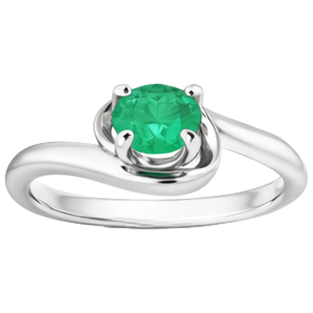natural round emerald 1ct ring close up detail
