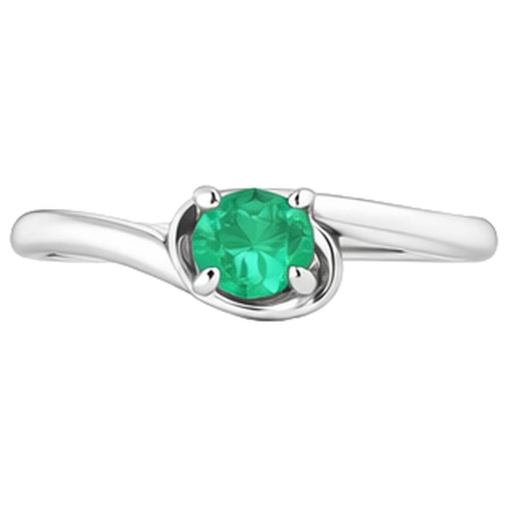 natural round emerald 1ct ring side angle