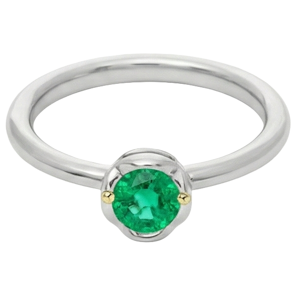 Authentic Emerald Precious Stone Ring – profile view