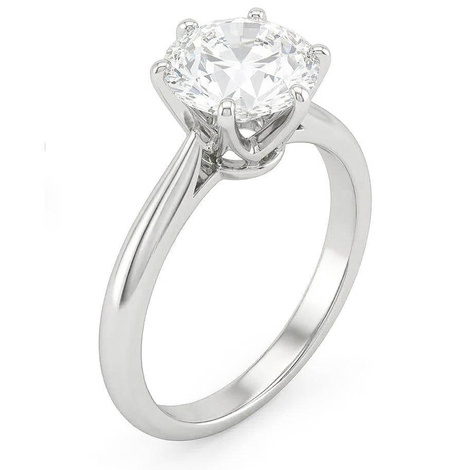 1 Carat Natural Earth Mined Diamond ( Not Lab Grown ) Solitaire Engagement Ring White Gold 14K Ring Jewelry