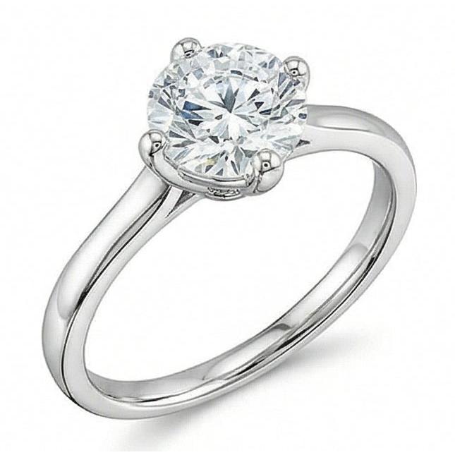 1 Carat Round Cut Solitaire Genuine Natural Earth Mined Diamond Wedding Lady Ring 4 Prongs