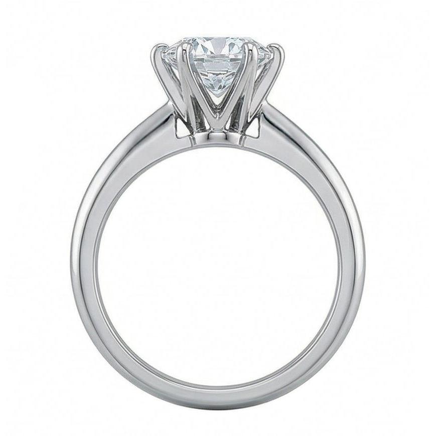 natural round diamond 1ct ring profile view