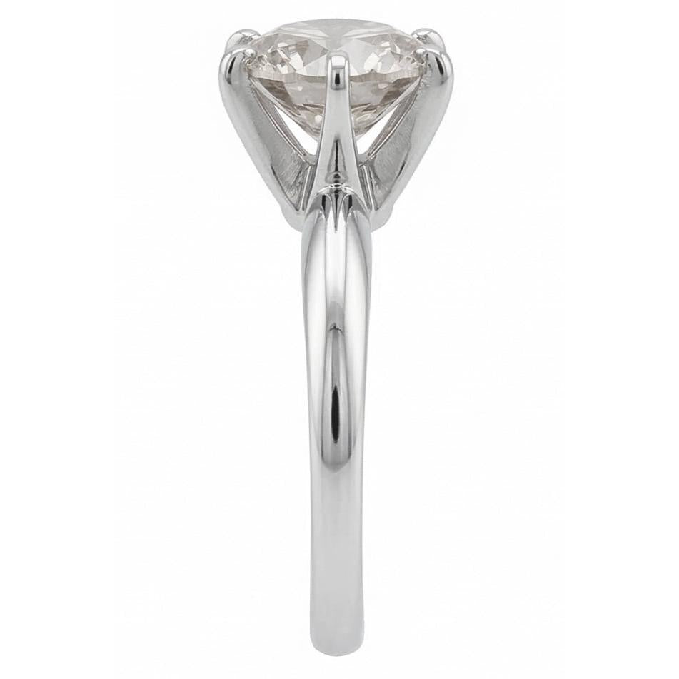 1 Carat Round Natural Earth Mined Diamond ( Not Lab Grown )  White Gold 14K Solitaire Engagement Ring New