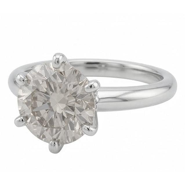 1 Carat Round Natural Earth Mined Diamond ( Not Lab Grown )  White Gold 14K Solitaire Engagement Ring New