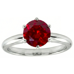 1 Carat Round Red Ruby Engagement Ring Solitaire Gemstone