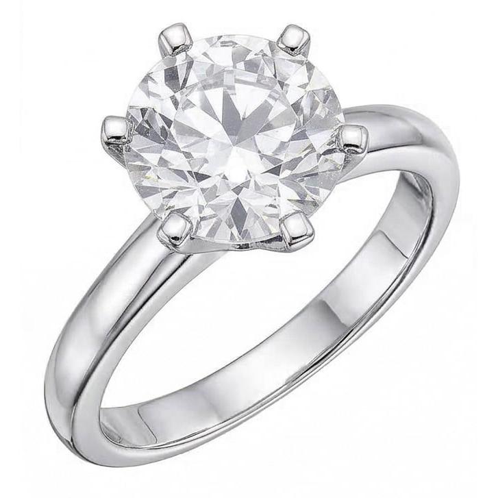 1 Carat Round Solitaire Natural Earth Mined Diamond Engagement Ring White Gold 14K