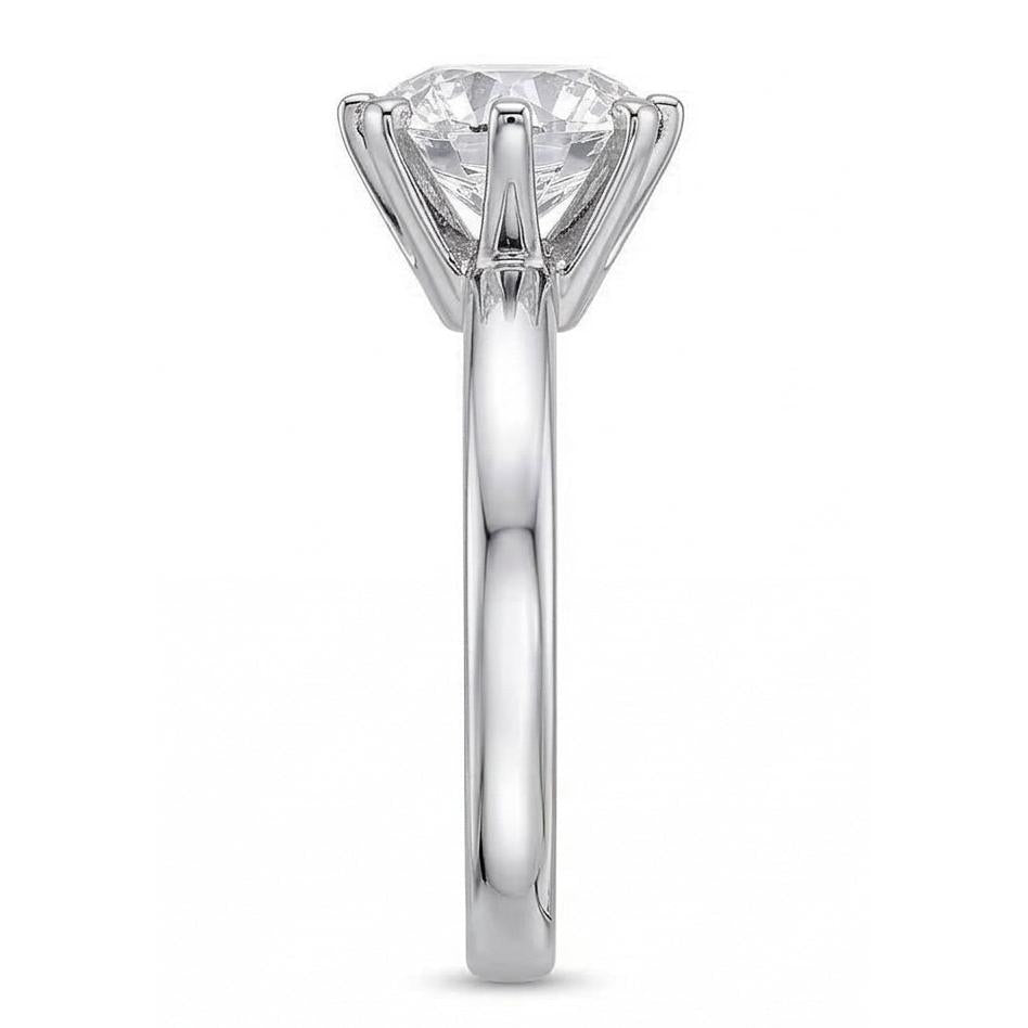 1 Carat Round Solitaire Natural Earth Mined Diamond Engagement Ring White Gold 14K