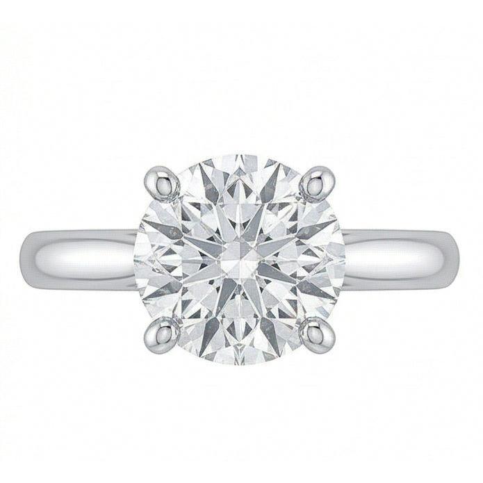1 Carat Round Solitaire Natural Earth Mined Diamond ( Not Lab Grown ) Engagement Ring 14K White Gold