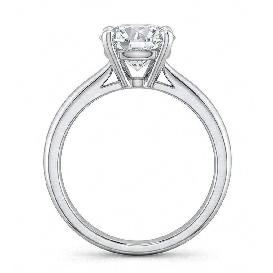 1 Carat Round Solitaire Natural Earth Mined Diamond ( Not Lab Grown ) Engagement Ring 14K White Gold